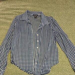 Navy and White Gingham Shirt